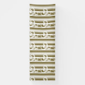 Ein reichlich farbiger Teppich weist ein symmetris Banner (Vertikal)