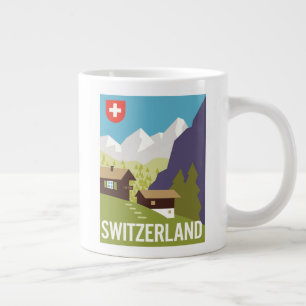 Ein Reiseplakat für die Schweiz Jumbo-Tasse