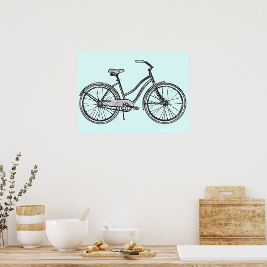 Ein Retro-Bike-Poster Poster (Küche)