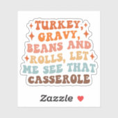 Ein Retro-Erntedank Aufkleber (Blatt)