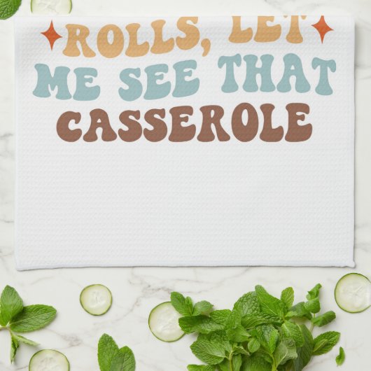 Ein Retro-Erntedank Geschirrtuch (Gefaltet)