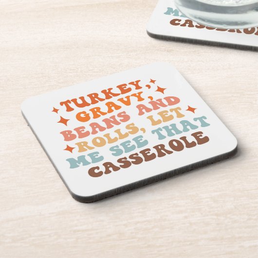 Ein Retro-Erntedank Getränkeuntersetzer (Linke Seite)