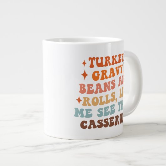 Ein Retro-Erntedank Jumbo-Tasse (Vorderseite Rechts)