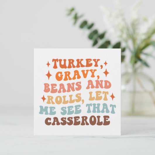 Ein Retro-Erntedank Karte (Stehend Vorderseite)