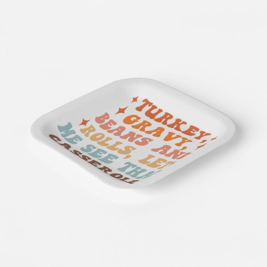 Ein Retro-Erntedank Pappteller (Gewinkelt)