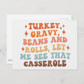 Ein Retro-Erntedank Postkarte (Vorne/Hinten)