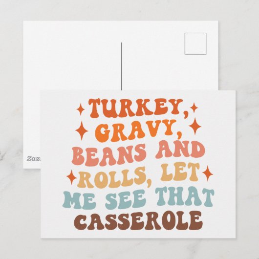 Ein Retro-Erntedank Postkarte (Vorne/Hinten)