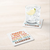 Ein Retro-Erntedank Rechteckiger Pappuntersetzer (Vor Ort)