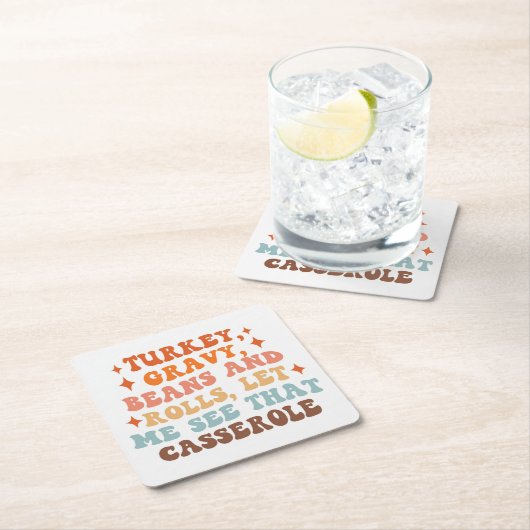 Ein Retro-Erntedank Rechteckiger Pappuntersetzer (Vor Ort)