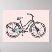Ein Retro-Fahrrad rosa Poster (Vorne)