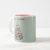 Ein Retro Frohe Weihnachtsbaum Zweifarbige Tasse (Vorderseite Links)