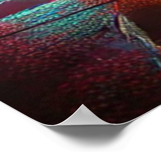 Ein Retro-Future-Synthwave-Hyper-Car-Poster Poster (Ecke)