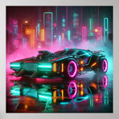 Ein Retro-Future-Synthwave-Hyper-Car-Poster Poster (Vorne)