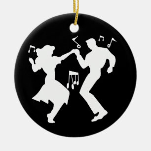 Ein Retro-Rockin-Thema Keramikornament