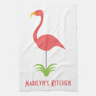 Ein Retro rosa Flamingo für die Küche Geschirrtuch