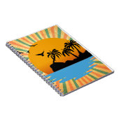 Ein Retro-Sonnenuntergang mit Baum Notizblock (Rechte Seite)