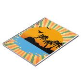 Ein Retro-Sonnenuntergang mit Baum Notizblock (Linke Seite)