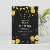 Ein Retro Spaß Erwachsenen Humor Happy Chic 80. Ge Einladung (Stehend Vorderseite)