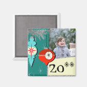 Ein Retro Weihnachts-Foto Magnet (Vorderseite/Rückseite)