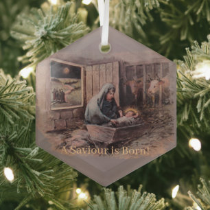 Ein Retter wird geboren Weihnachtsornament
