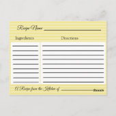 Ein Rezept für die Bride Wedding Recipe Karte (Rückseite)