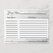 Ein Rezept für die Bride Wedding Recipe Karte (Rückseite)