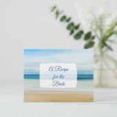 Ein Rezept für die Bride Wedding Recipe Karte (Stehend Vorderseite)