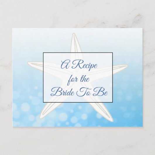 Ein Rezept für die Bride Wedding Recipe Karte (Vorderseite)