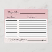 Ein Rezept für die Bride Wedding Recipe Karte (Rückseite)