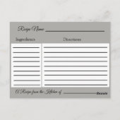 Ein Rezept für die Bride Wedding Recipe Karte (Rückseite)