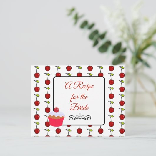 Ein Rezept für die Bride Wedding Recipe Karte (Stehend Vorderseite)