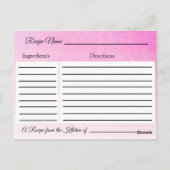 Ein Rezept für die Bride Wedding Recipe Karte (Rückseite)
