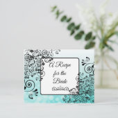 Ein Rezept für die Bride Wedding Recipe Karte (Stehend Vorderseite)