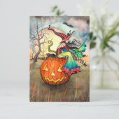 Ein Riant Pumpkin Halloween Postcard Karte (Stehend Vorderseite)