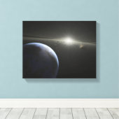 Ein riesiger Asteroidengürtel in Umlaufbahn um ein Leinwanddruck (Insitu (Holzboden))