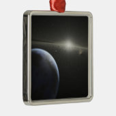 Ein riesiger Asteroidengürtel in Umlaufbahn um ein Ornament Aus Metall (Rechts)