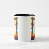 Ein riesiger Hirsch, im Wald erstarrt. Tasse (Zentrum)