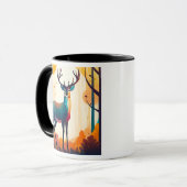 Ein riesiger Hirsch, im Wald erstarrt. Tasse (Vorderseite Links)
