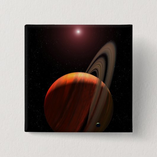 Ein riesiger Planet, der einen roten Zwerg umkreis Button (Vorderseite)