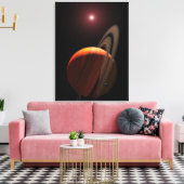 Ein riesiger Planet, der einen roten Zwerg umkreis Leinwanddruck (Insitu (Wohnzimmer))