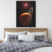Ein riesiger Planet, der einen roten Zwerg umkreis Leinwanddruck (Insitu (Schlafzimmer))