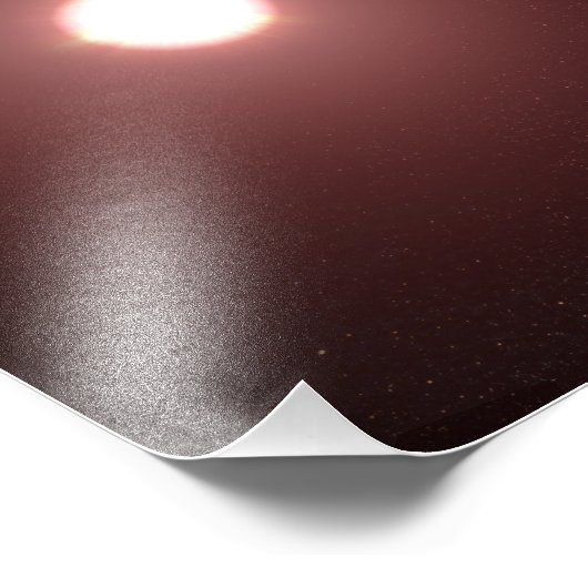 Ein riesiger Planet, der einen roten Zwergstar umk Fotodruck (Ecke)