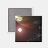 Ein riesiger Planet, der einen roten Zwergstar umk Magnet (Vorderseite/Rückseite)