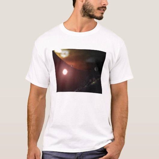 Ein riesiger Planet, der einen roten Zwergstar umk T-Shirt (Vorderseite)