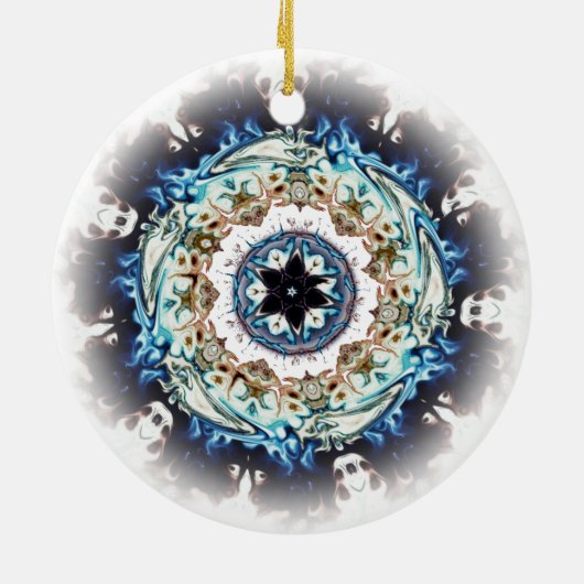 Ein Ring aus Feuer (farbiges Muster) Keramik Ornament (Hinten)