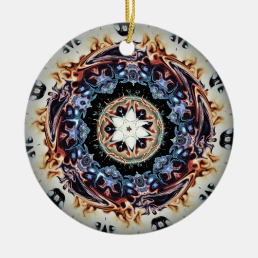 Ein Ring aus Feuer (farbiges Muster) Keramik Ornament (Vorne)