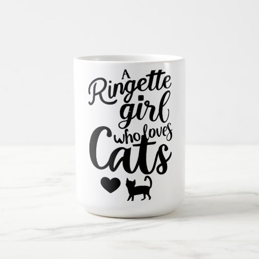 Ein Ringette Girl, das Katzen Liebe Kaffeetasse (Mittel)
