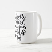 Ein Ringette Girl, das Katzen Liebe Kaffeetasse (VorderseiteRechts)