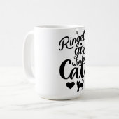 Ein Ringette Girl, das Katzen Liebe Kaffeetasse (Vorderseite Links)