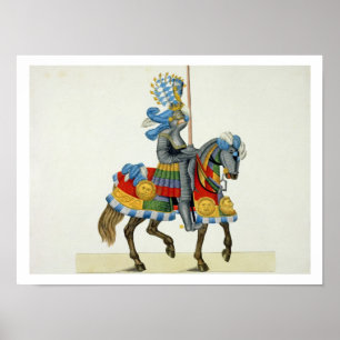 Ein Ritter auf seinem Weg zu einem Turnier, Teller Poster